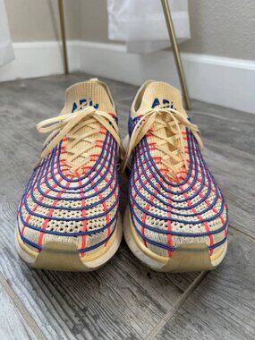 APL Techloom Zipline Sneakers US 11.5 Cream Blue Red